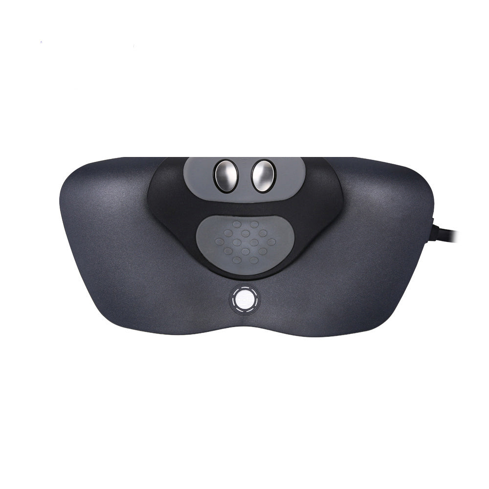 Neck health massager showing front view with control buttons and sleek design for neck relief.