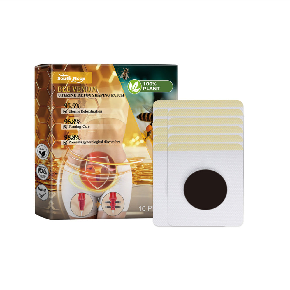 Detox Slimming Patch with bee venom, peppermint, and ginger extract for digestive health, in a 10-pack box.