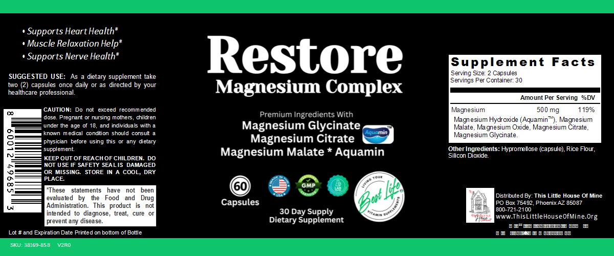 RESTORE Magnesium Complex, Glycinate, Citrate, Malate With Aquamin