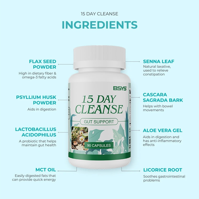 BSYS Intestinal Cleanse Capsules  Promote Regular Bowel Movements Digestive System Detox Support Gut Health DailyDetox GutHealthCare